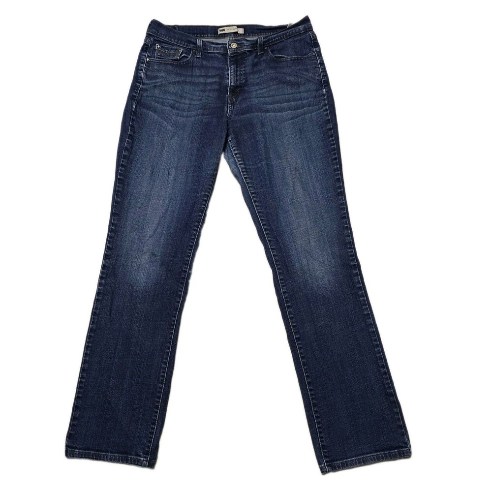 Levi's 505 Straight Women's 12L (31x34) Dark Wash Blue Denim Jeans 5-Pocket